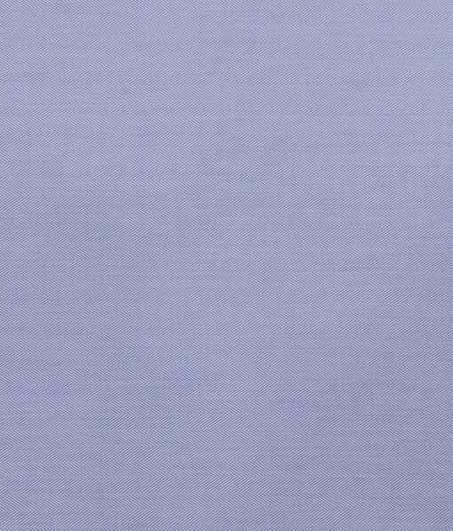 Cadini Italy Men's Sky Blue 100% Cotton Herringbone Weave Shirt Fabric (1.60 M)