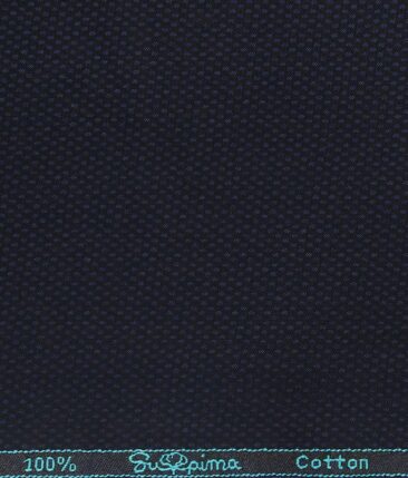 Cadini Italy by Siyaram's Men's Dark Royal Blue 100% Supima Cotton 2 Ply Unstitched Structured Trouser Fabric  (1.25 Meter)
