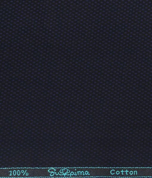 Cadini Italy by Siyaram's Men's Dark Royal Blue 100% Supima Cotton 2 Ply Unstitched Structured Trouser Fabric  (1.25 Meter)