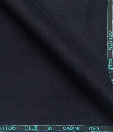 Cadini Italy by Siyaram's Men's Dark Royal Blue 100% Supima Cotton 2 Ply Unstitched Structured Trouser Fabric  (1.25 Meter)