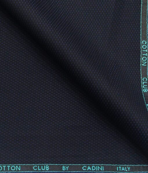 Cadini Italy by Siyaram's Men's Dark Royal Blue 100% Supima Cotton 2 Ply Unstitched Structured Trouser Fabric  (1.25 Meter)