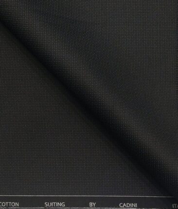 Cadini Italy by Siyaram's Men's 100% Cotton Unstitched Chino's Printed Trouser Fabric (Black