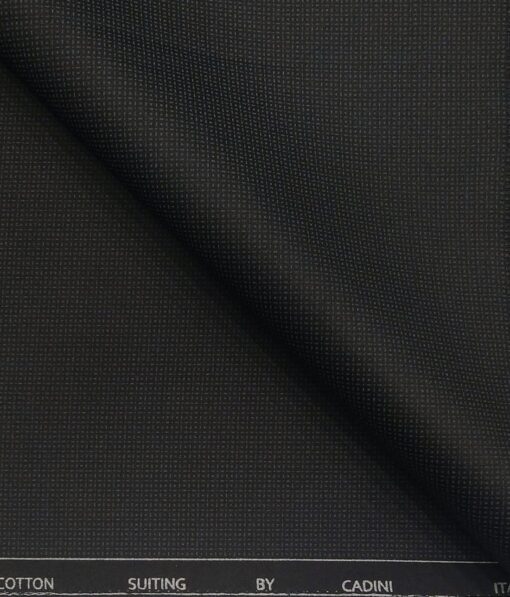 Cadini Italy by Siyaram's Men's 100% Cotton Unstitched Chino's Printed Trouser Fabric (Black