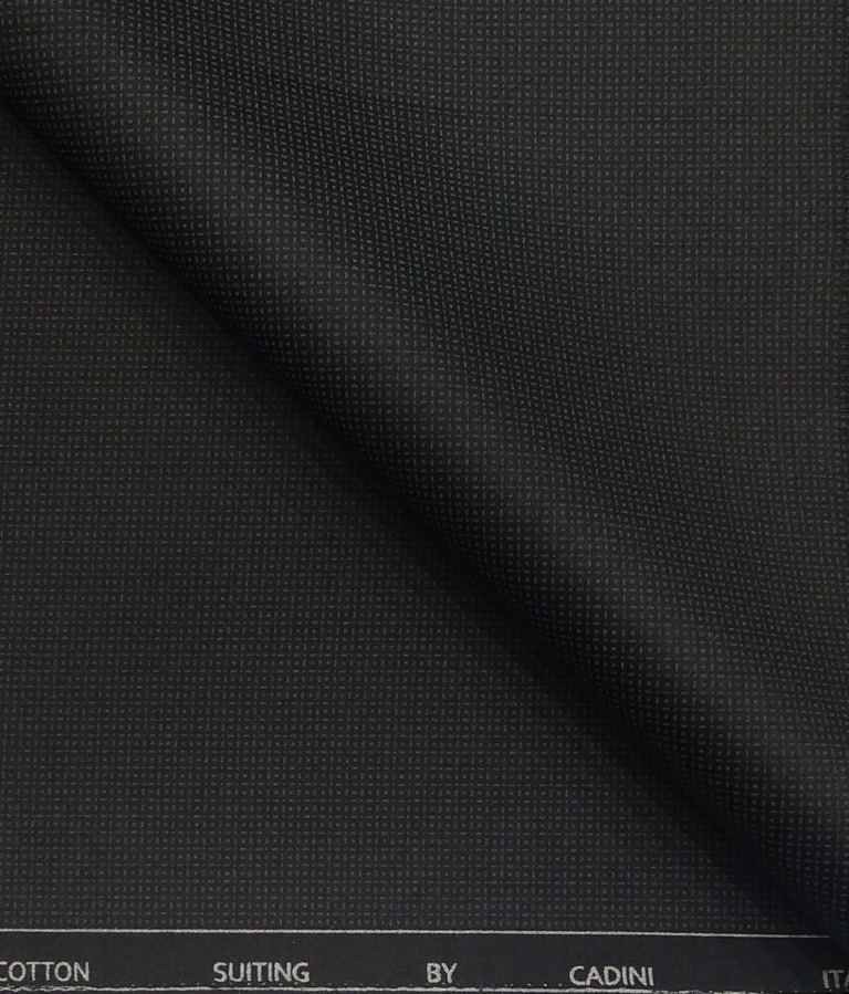 Cadini Italy by Siyaram's Men's 100% Cotton Unstitched Chino's Printed Trouser Fabric (Black