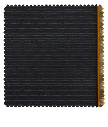 J.Hampstead Italy by Siyaram's Men's Black 100% Supima Cotton 2 Ply Self Striped Unstitched Suiting Fabric  (1.30 Meter)