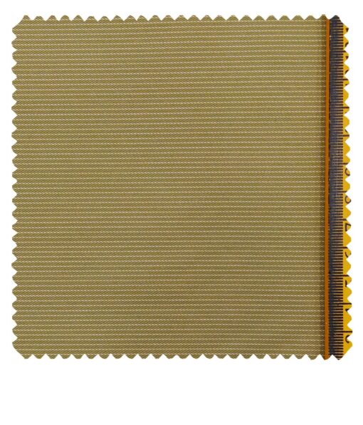 J.Hampstead Italy by Siyaram's Men's Fawn Beige 100% Supima Cotton 2 Ply Self Striped Unstitched Suiting Fabric  (1.30 Meter)