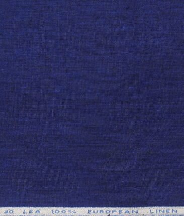 J.Hampstead Men's Dark Royal Blue 40 LEA 100% European Linen Solid Unstitched Suiting Fabric (3 Meter)