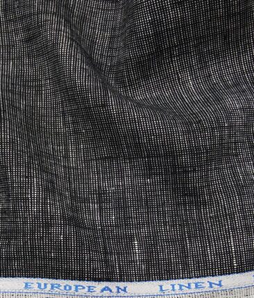 J.Hampstead Men's Blackish Grey 25 LEA 100% European Linen Strucutred Unstitched Suiting Fabric (3 Meter)