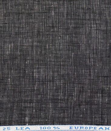J.Hampstead Men's Blackish Grey 25 LEA 100% European Linen Strucutred Unstitched Suiting Fabric (3 Meter)