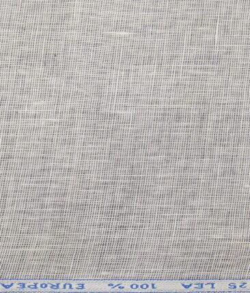 J.Hampstead Men's Light Grey 25 LEA 100% European Linen Strucutred Unstitched Suiting Fabric (3 Meter)