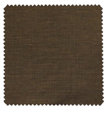 J.Hampstead Men's Coffee Brown 60 LEA 100% European Linen Solid Unstitched Suiting Fabric (3 Meter)
