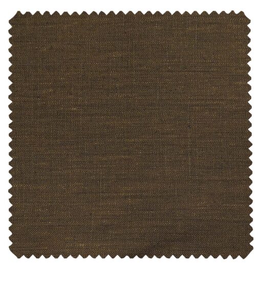 J.Hampstead Men's Coffee Brown 60 LEA 100% European Linen Solid Unstitched Suiting Fabric (3 Meter)