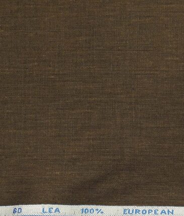 J.Hampstead Men's Coffee Brown 60 LEA 100% European Linen Solid Unstitched Suiting Fabric (3 Meter)