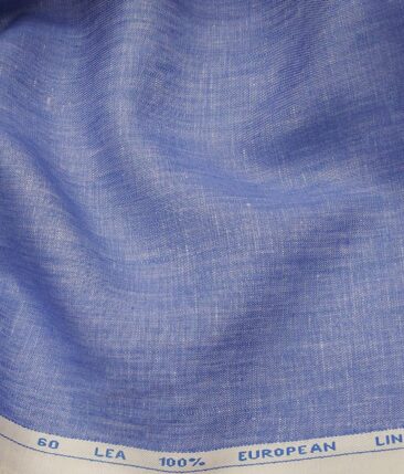 J.Hampstead Men's Light Blue 60 LEA 100% European Linen Self Unstitched Suiting Fabric (3 Meter)