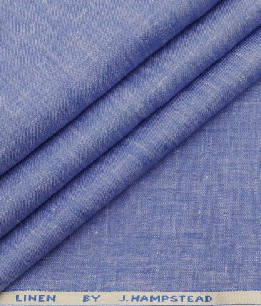 J.Hampstead Men's Light Blue 60 LEA 100% European Linen Self Unstitched Suiting Fabric (3 Meter)