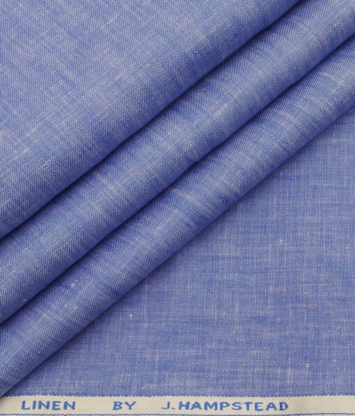 J.Hampstead Men's Light Blue 60 LEA 100% European Linen Self Unstitched Suiting Fabric (3 Meter)