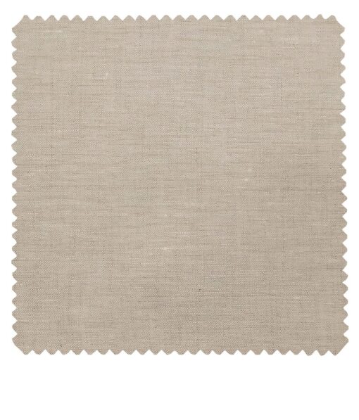 J.Hampstead Men's Tan Beige 60 LEA 100% European Linen Solid Unstitched Suiting Fabric (3 Meter)