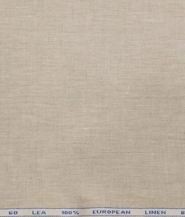 J.Hampstead Men's Tan Beige 60 LEA 100% European Linen Solid Unstitched Suiting Fabric (3 Meter)