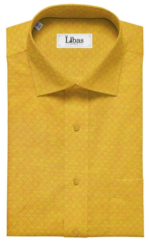 Nemesis Men's Bright Orange 100% Irish Linen Dobby Shirting Fabric (2.25 Meter)