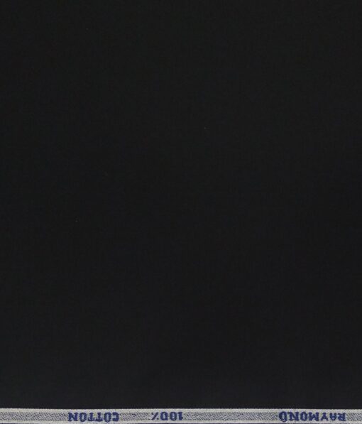 Raymond Men's Jet Black 100% Cotton Solid Shirting Fabric (1.80 Meter)