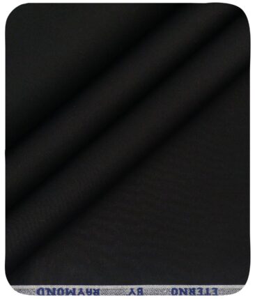 Raymond Men's Jet Black 100% Cotton Solid Shirting Fabric (1.80 Meter)