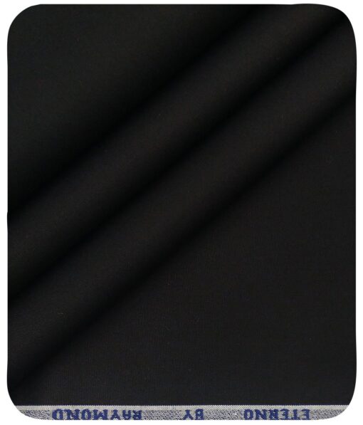 Raymond Men's Jet Black 100% Cotton Solid Shirting Fabric (1.80 Meter)