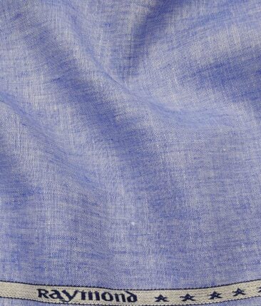 Raymond Men's Sky Blue 100% Pure Linen Self Unstitched Suiting Fabric (3 Meter)