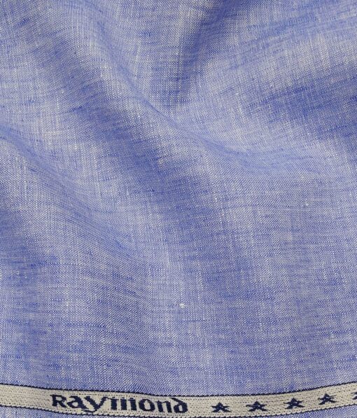 Raymond Men's Sky Blue 100% Pure Linen Self Unstitched Suiting Fabric (3 Meter)