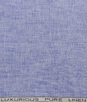Raymond Men's Sky Blue 100% Pure Linen Self Unstitched Suiting Fabric (3 Meter)