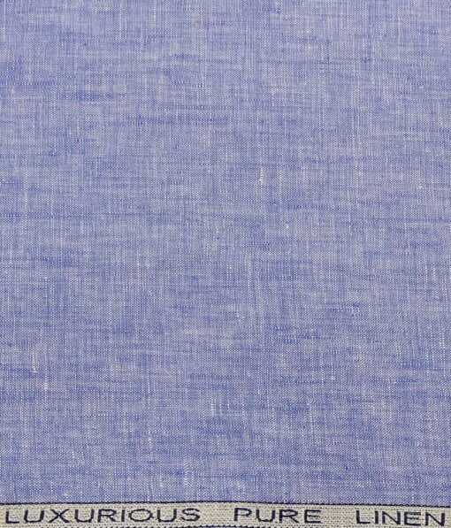 Raymond Men's Sky Blue 100% Pure Linen Self Unstitched Suiting Fabric (3 Meter)