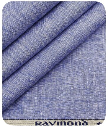 Raymond Men's Sky Blue 100% Pure Linen Self Unstitched Suiting Fabric - Image 5
