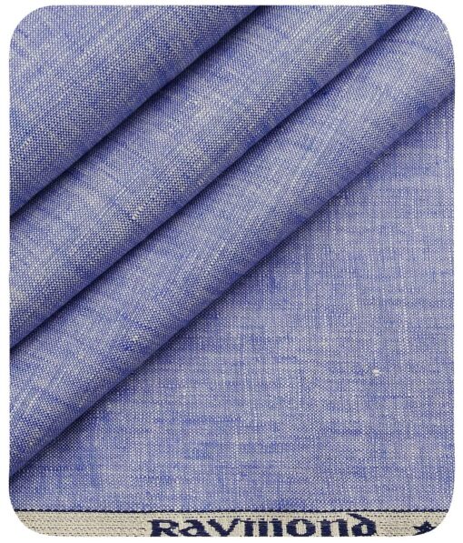Raymond Men's Sky Blue 100% Pure Linen Self Unstitched Suiting Fabric - Image 5