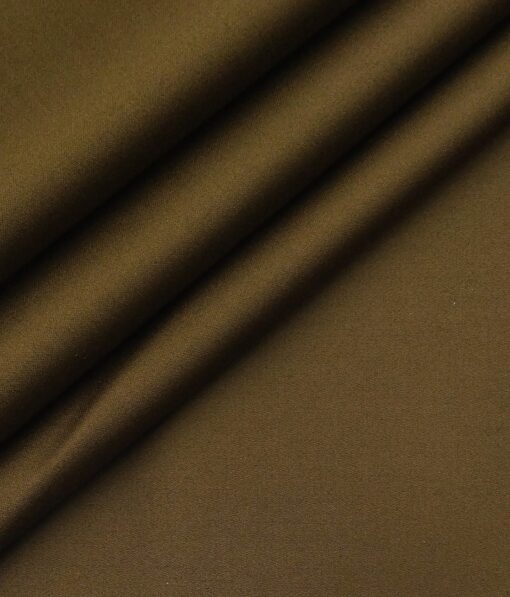 Saville & Young Men's Stretchable 98% Giza Cotton Unstitched Chino's Trouser Fabric (Coffee Brown