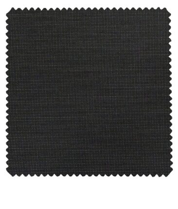 Raymond Black Polyester Viscose Grey Structured Unstitched Suiting Fabric - 3.75 Meter