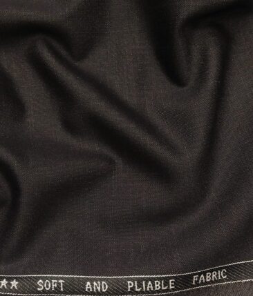 Raymond Dark Brown Polyester Viscose Self Design Unstitched Suiting Fabric - 3.75 Meter