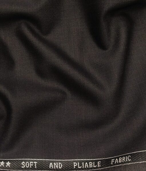 Raymond Dark Brown Polyester Viscose Self Design Unstitched Suiting Fabric - 3.75 Meter
