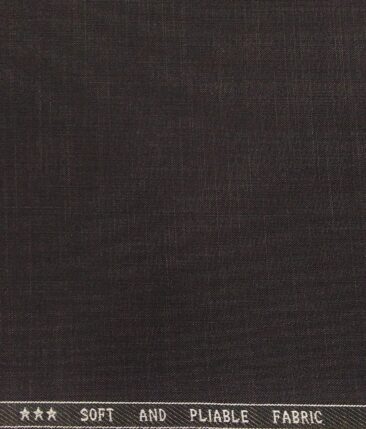 Raymond Dark Brown Polyester Viscose Self Design Unstitched Suiting Fabric - 3.75 Meter