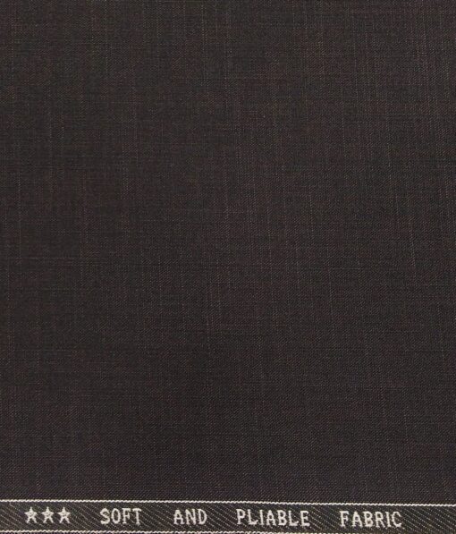 Raymond Dark Brown Polyester Viscose Self Design Unstitched Suiting Fabric - 3.75 Meter