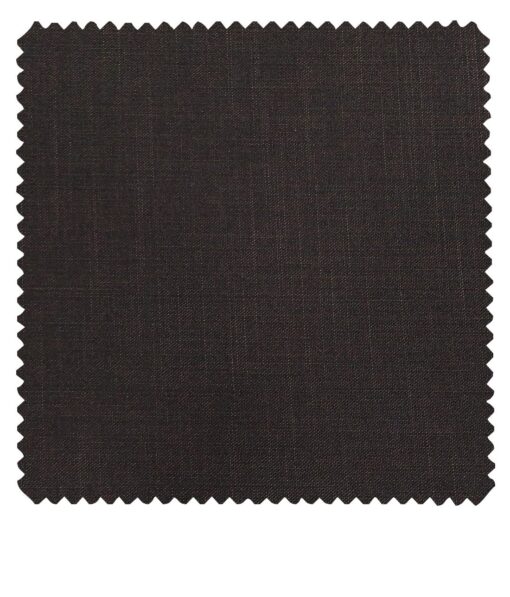 Raymond Dark Brown Polyester Viscose Self Design Unstitched Suiting Fabric - 3.75 Meter