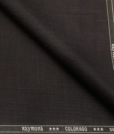 Raymond Dark Brown Polyester Viscose Self Design Unstitched Suiting Fabric - 3.75 Meter