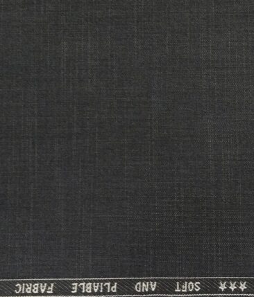Raymond Dark Grey Polyester Viscose Self Design Unstitched Suiting Fabric - 3.75 Meter