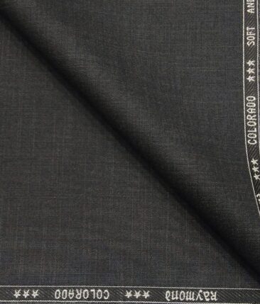 Raymond Dark Grey Polyester Viscose Self Design Unstitched Suiting Fabric - 3.75 Meter