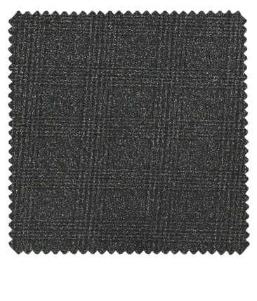 Raymond Grey Polyester Viscose Broad Self Checks Unstitched Suiting Fabric - 3.75 Meter