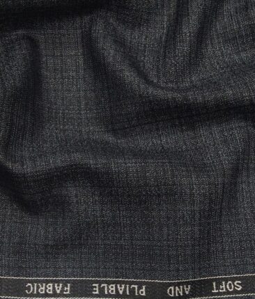 Raymond Pebble Grey Polyester Viscose Self Design Unstitched Suiting Fabric - 3.75 Meter