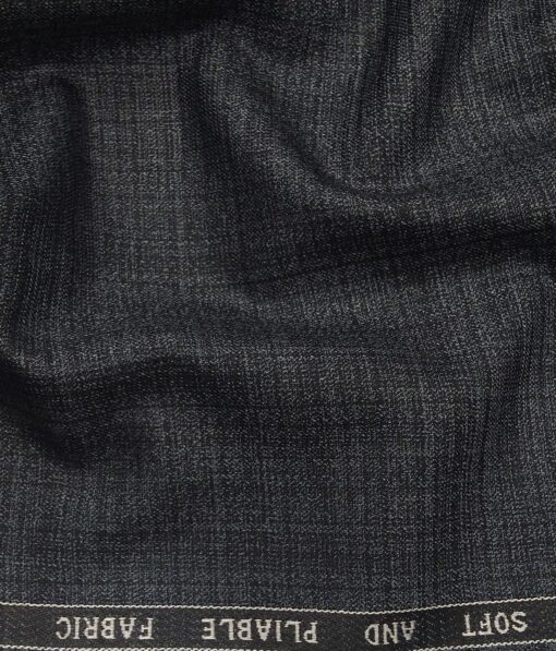Raymond Pebble Grey Polyester Viscose Self Design Unstitched Suiting Fabric - 3.75 Meter