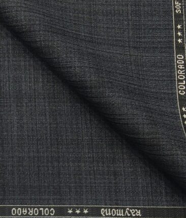 Raymond Pebble Grey Polyester Viscose Self Design Unstitched Suiting Fabric - 3.75 Meter