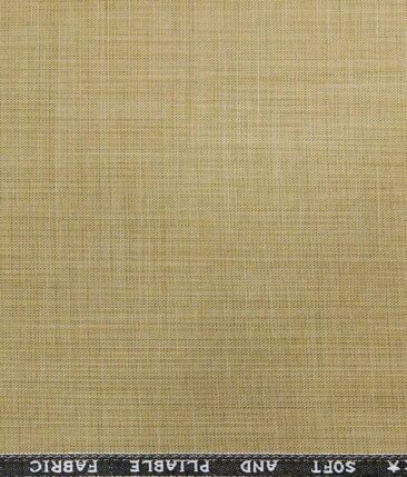 Raymond Sand Castle Beige Polyester Viscose Self Design Unstitched Suiting Fabric - 3.75 Meter