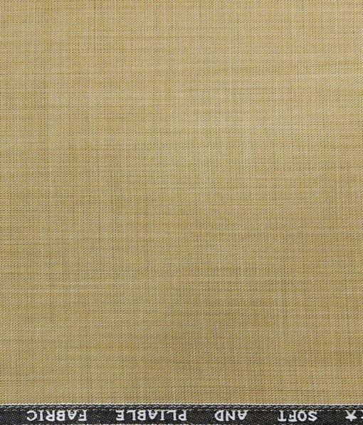 Raymond Sand Castle Beige Polyester Viscose Self Design Unstitched Suiting Fabric - 3.75 Meter