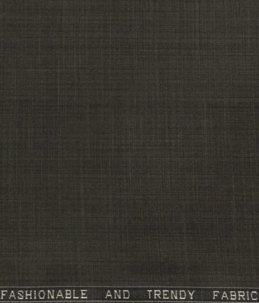Raymond Dark Bown Polyester Viscose Self Design Unstitched Suiting Fabric - 3.75 Meter