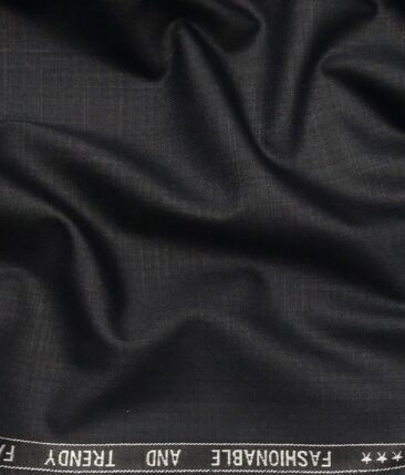 Raymond Dark Blueish Grey Polyester Viscose Self Design Unstitched Suiting Fabric - 3.75 Meter